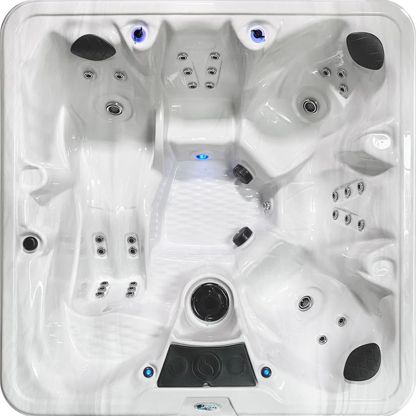 Insight Outdoor Hot Tub, 6 Person Spa, 34-Jet, 73-Port Lounger Acrylic Spas with Ice Bucket by Aqualife by Strong Spas