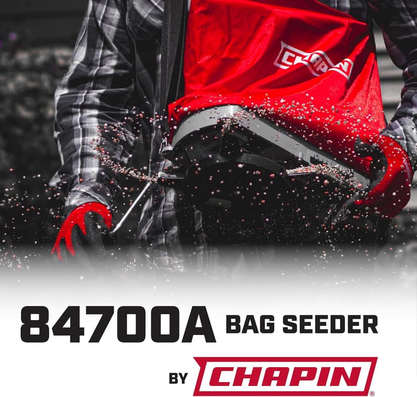Chapin 84700A 25-Pound Professional Handheld Bag Seed spreader with Waterproof Bag, Enclosed Gears, Rear Baffle, Adjustable Shoulder Strap and Multiple Spread Options, Red, 1.0 Count