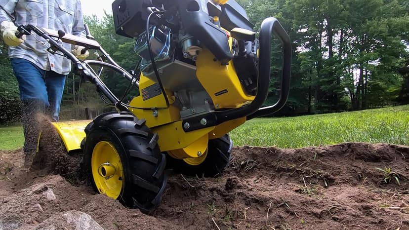 Champion Power Equipment 19-Inch Counter Rotating Rear Tine Tiller with Self-Propelled Agricultural Tires