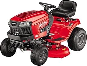 CRAFTSMAN 42" Gas Riding Lawn Mower with 17.5 HP* Briggs and Stratton Single-Cylinder Engine, Gas Lawn Tractor with 7-Speed Transmission, Red/Black