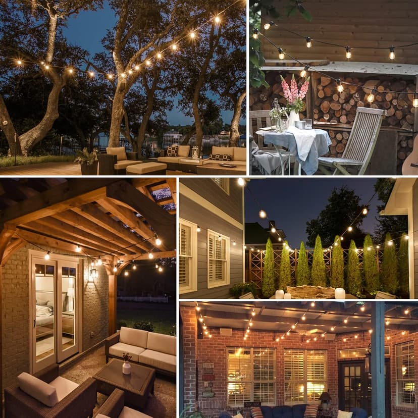 12V Low Voltage Outdoor String Lights, S14 LED String Lights 48FT Outdoor Hanging String Light Shatter-Proof, Outdoor LED String Lights Patio String Light, Décor for Patio, Backyard, Gazebo, Porch
