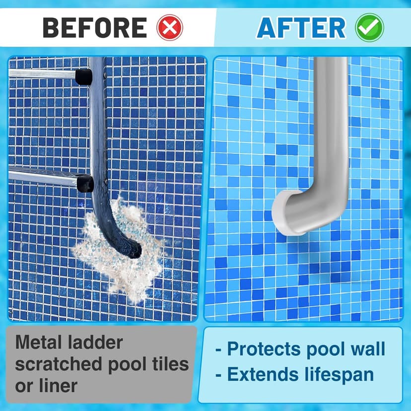 Pool Ladder Bumpers for Inground Pool - 4Packs Inside Plug Caps fit 1.9" Standard Steps Tubing, Rubber Foot Cover Protect Swimming Pool Liner