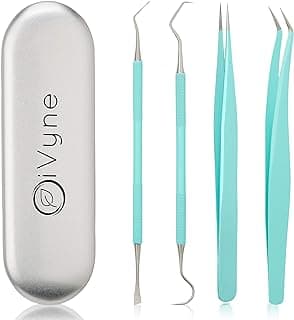 Premium Vinyl Weeding Tool Kit - Precision Stainless Steel Weeder - Hook and Pick with Fine Tweezers Crafting Set - by iVyne