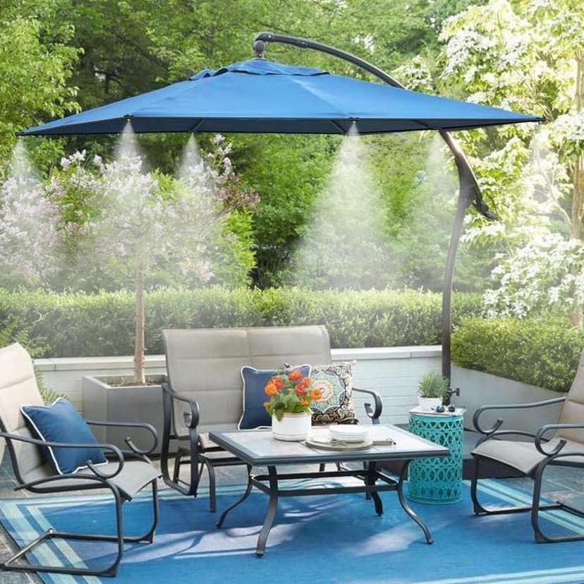 GOXAWEE Misting System, 75FT (23M) Misting Line + 28 Brass Mist Nozzles + Brass Adapter(3/4"), Misters for Outside Patio Cooling Outdoor Garden Greenhouse Trampoline for Waterpark