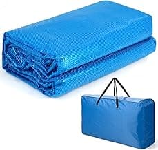 S AFSTAR 20ft x 40ft Pool Cover, Rectangle Swimming Pool Cover with Carry Bag, Waterproof & Dustproof Heavy Duty Pool Cover, 12-MIL Heat Retaining Pool Solar Blanket for Above-Ground & In-Ground Pools