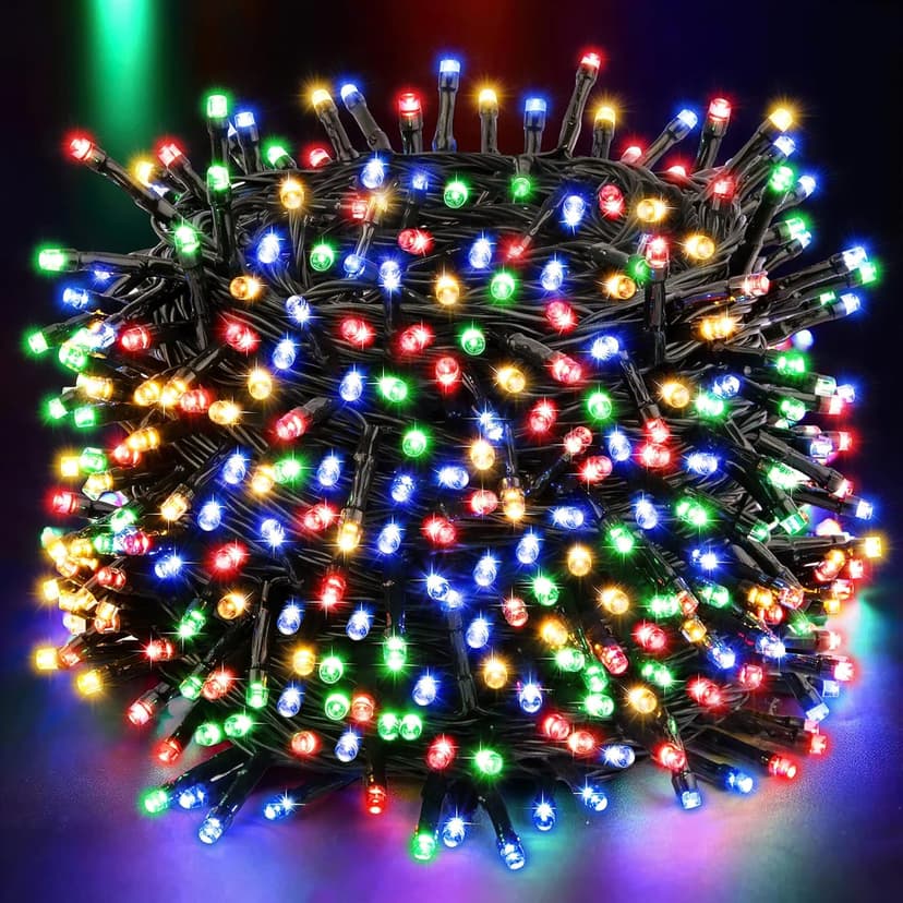 Techip 108FT 300LED Christmas String Lights Outdoor Indoor Extendable Green Wire Memory Function 8 Modes Waterproof Fairy String Lights for Xmas Tree Holiday Party Garden