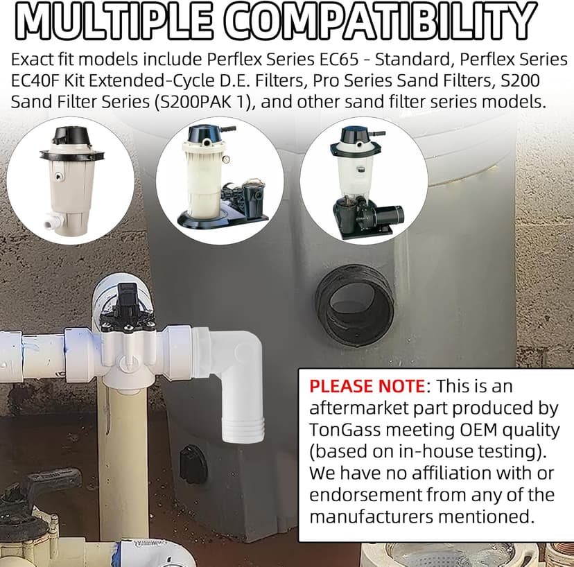 TonGass (2-Pack) 1 1/2" MPT by 90 Degree Barb Elbow Hose Adapter Compatible with Hayward Pool Pumps and Filters Replacement Hayward SPX1105Z4