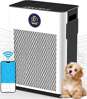Air Purifier,FRESHDEW Air Purifiers for Home Up to 2300ft² With Smart WiFi,Air Quality and Sensors,Washable Filters Double-sided Air Inlet,H13 HEPA Filter Air Purifier for Bedroom,Pets with Timer 22dB