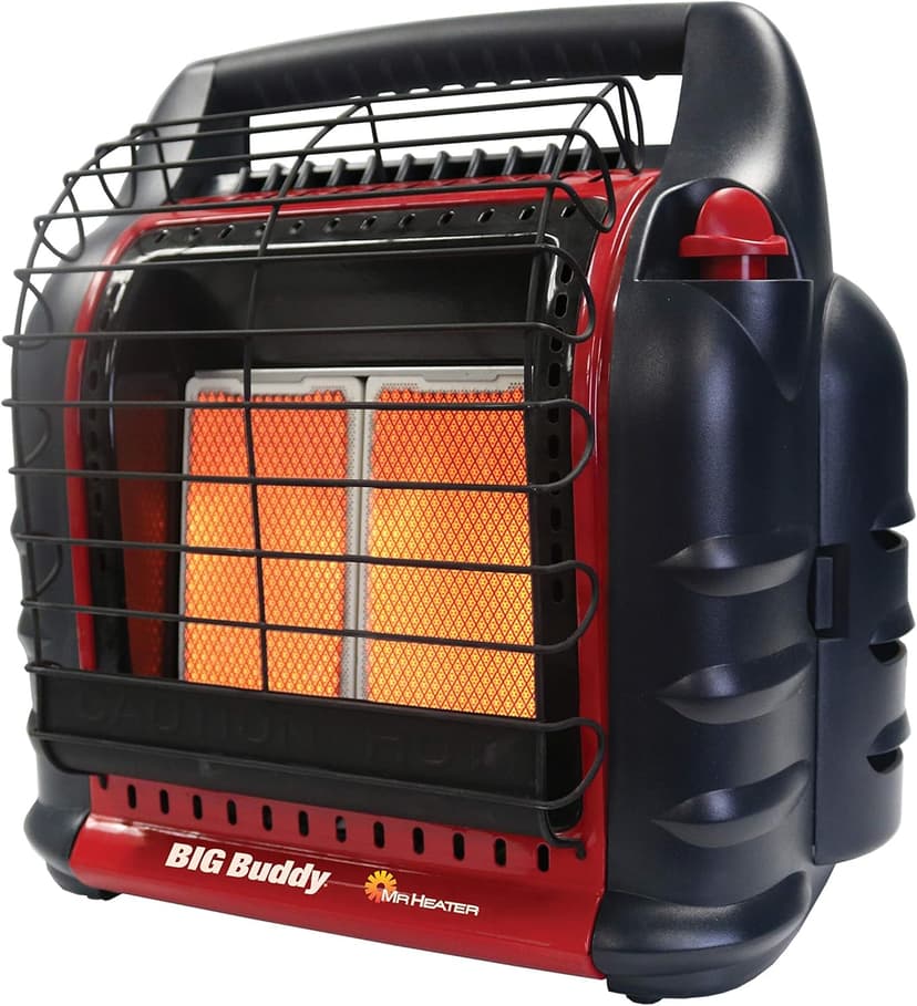 18,000 BTU Big Buddy Portable Propane Heater,Red, Tip-over Protection|Low-Oxygen Safety Shutoff|Portable & Mr. Heater MH9BX-Massachusetts/Canada approved portable Propane Heater