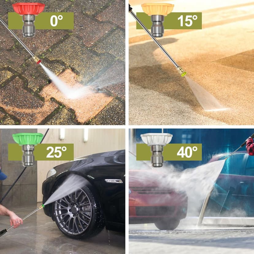 Power Washers Electric Powered - 4800PSImax 3.2GPM High Pressure Washer Car Cleaning Machine with Adjustable Spray Nozzle and Foam Cannon for Home Driveway Patio Deck, Olive Yellow