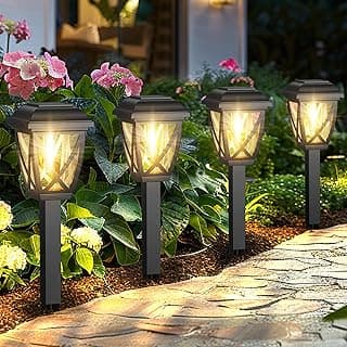 Derynome Solar Lights Outdoor, 10 Pack Waterproof Solar Pathway Lights for Outside, Outdoor Light for Garden, Yard, Patio, Landscape, Planter, Walkway Decor