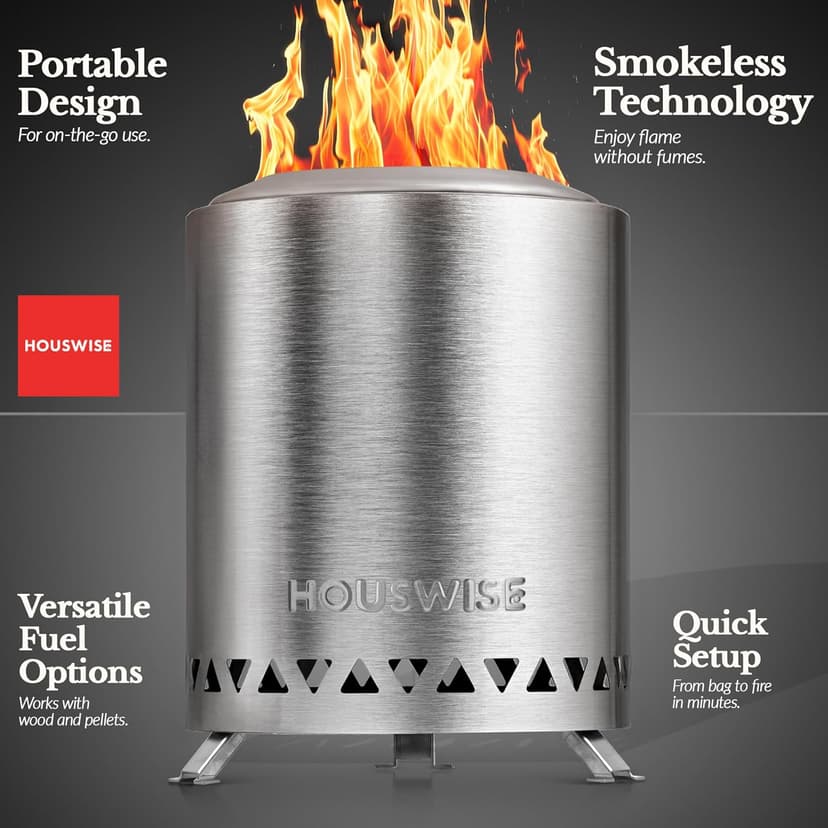 Smokeless Tabletop Fire Pit Outdoor - 8 Inch Mini Fire Pit, Wood Pellet Table Top Firepit, Portable Table Top Pit for Outside Patio, Small Pits Patio Heater Stove, Tabletop Firepit
