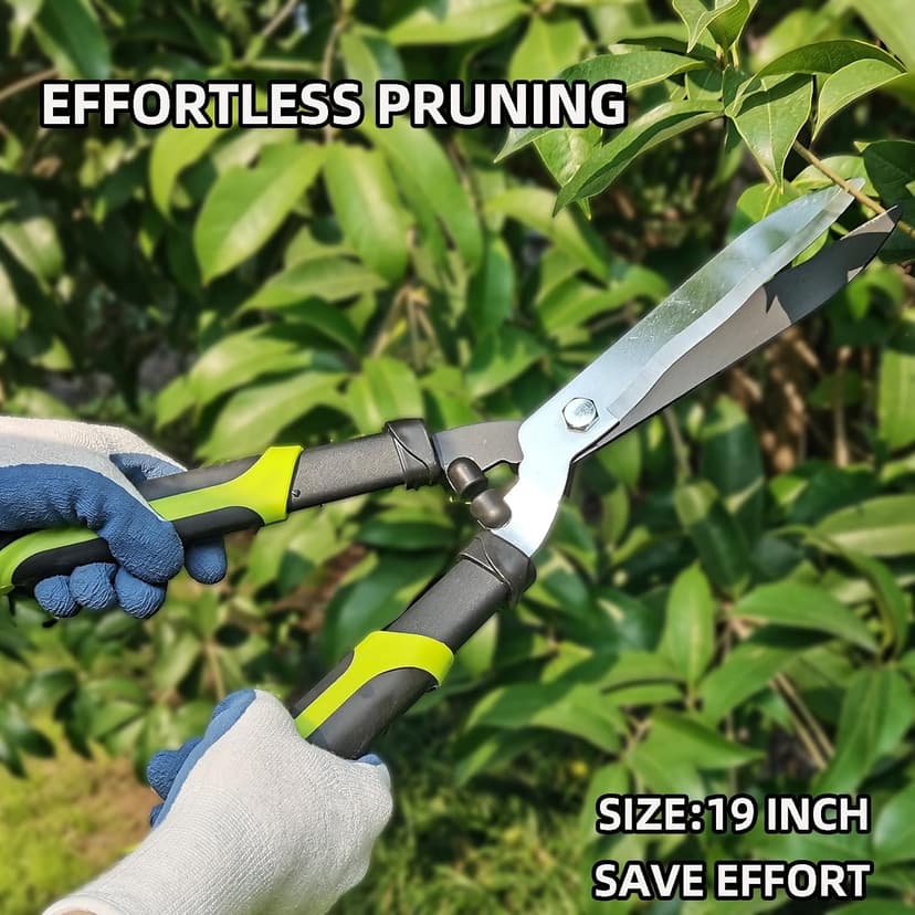 Hedge Clippers Shears Hedge Shears for Trimming Borders, Garden Tools Hedge Clippers, Bush Cutters Trimmer with Sharp Wavy Blades, Garden Shears for Hedges (19 Inch)