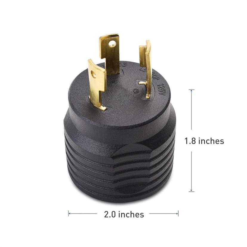 Cable Matters 2-Pack 3 Prong Twist Lock to 30 Amp RV Adapter, 30 AMP RV Plug (NEMA L5-30P to TT-30R)