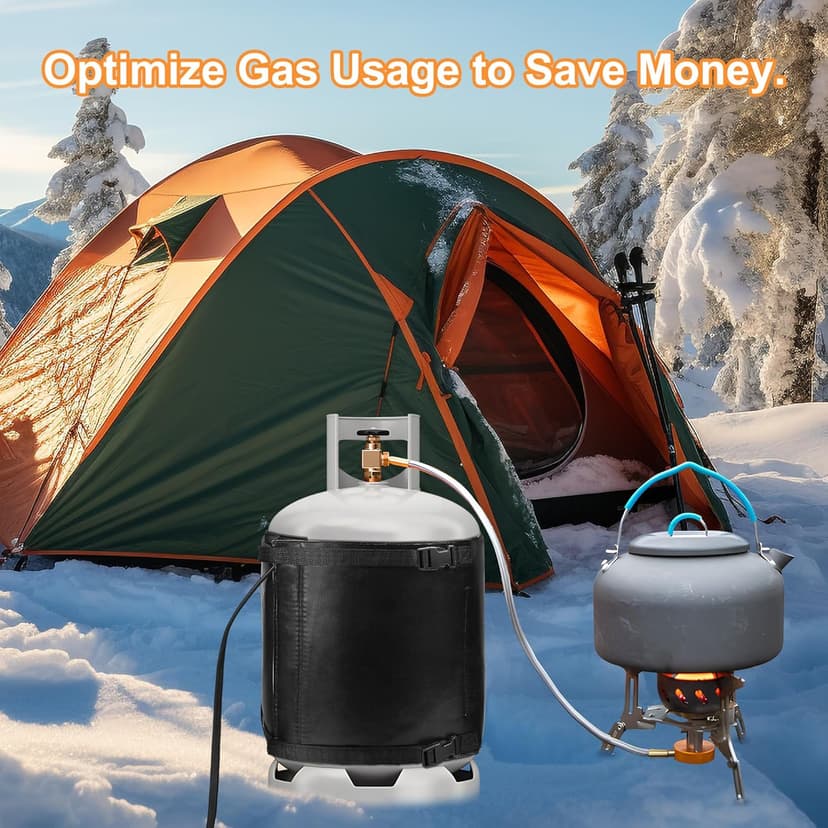 Propane Tank Heater Blanket - 47.5 x 13.5" Gas LP Cylinder Warmer With Temperature Control 85-105F for 20, 30, 40 LB Tanks