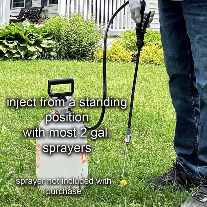 Dandelion Weeder Tool-Manual Weeder, Hand Weeder/Puller Alternative- Dandelion Illimination-Inject Root with Vinegar- Attach to Garden Sprayer-No Digging, Pulling, No Holes to Repair-Patent Pending