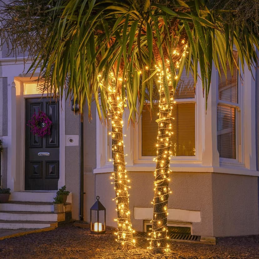 JMEXSUSS Connectable Warm White String Lights Indoor, 8 Modes Christmas Light Plug in Fairy String Lights for Bedroom, 33ft 100 LED Twinkle Lights Outdoor for Christmas Tree Decor