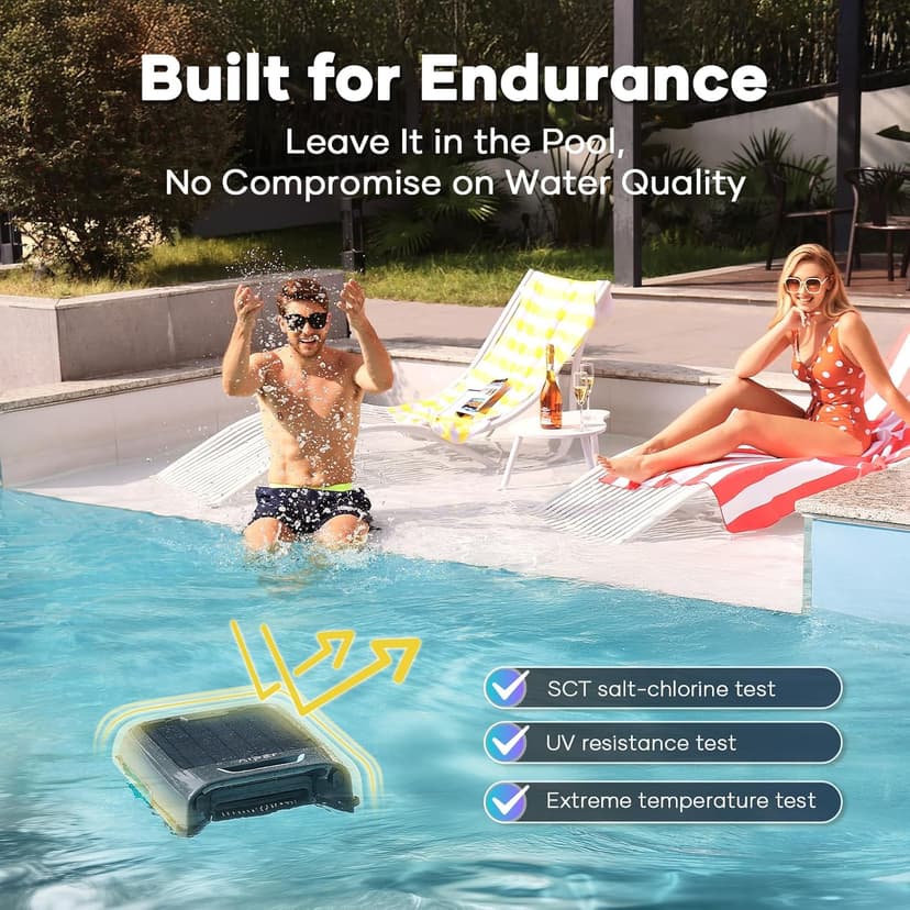 AIPER Surfer S2 Robotic Solar Pool Skimmer with APP Support, 24/7 Cleaning, Dual Charging Modes, Smart Obstacle Avoidance, Ideal for All Swimming Pool Types