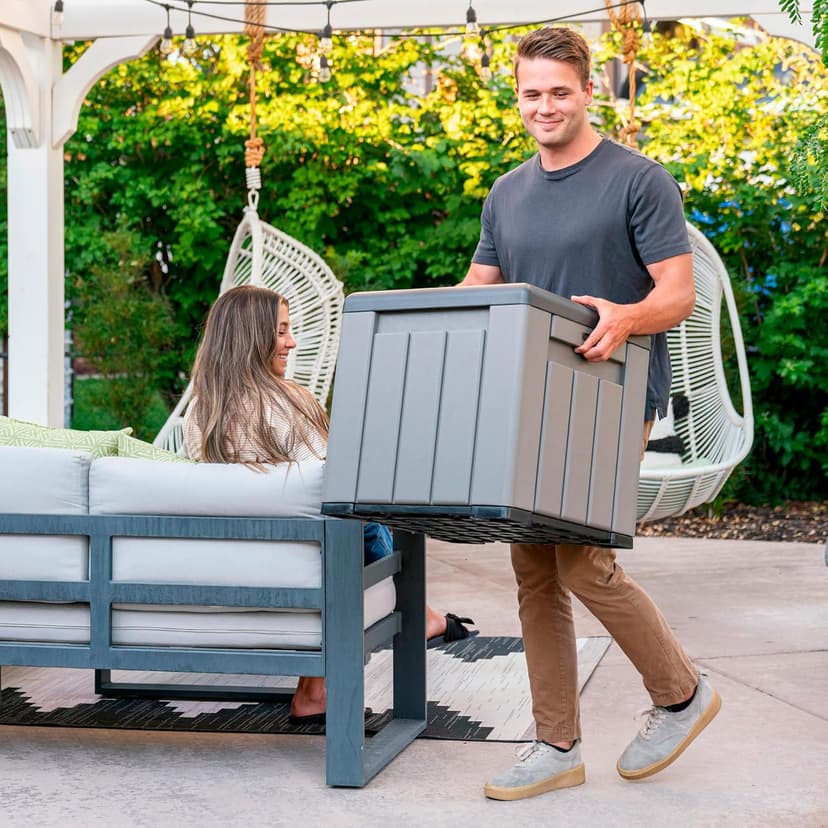 Lifetime Outdoor Storage Cube Deck Box for Patio Furniture Cushions, Toys, Garden Tools, Pool Accessories, 25 Gallon