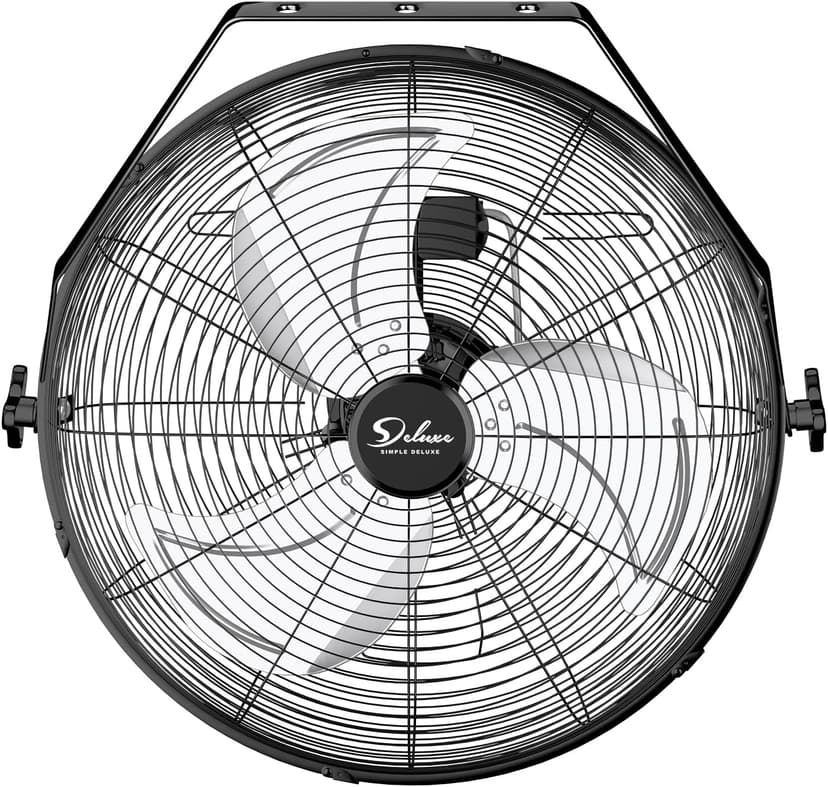 Simple Deluxe 18 Inch Industrial Wall Mount Fan, 3 Speed Commercial Ventilation Metal Fan for Warehouse, Greenhouse, Workshop, Patio, Factory and Basement - High Velocity