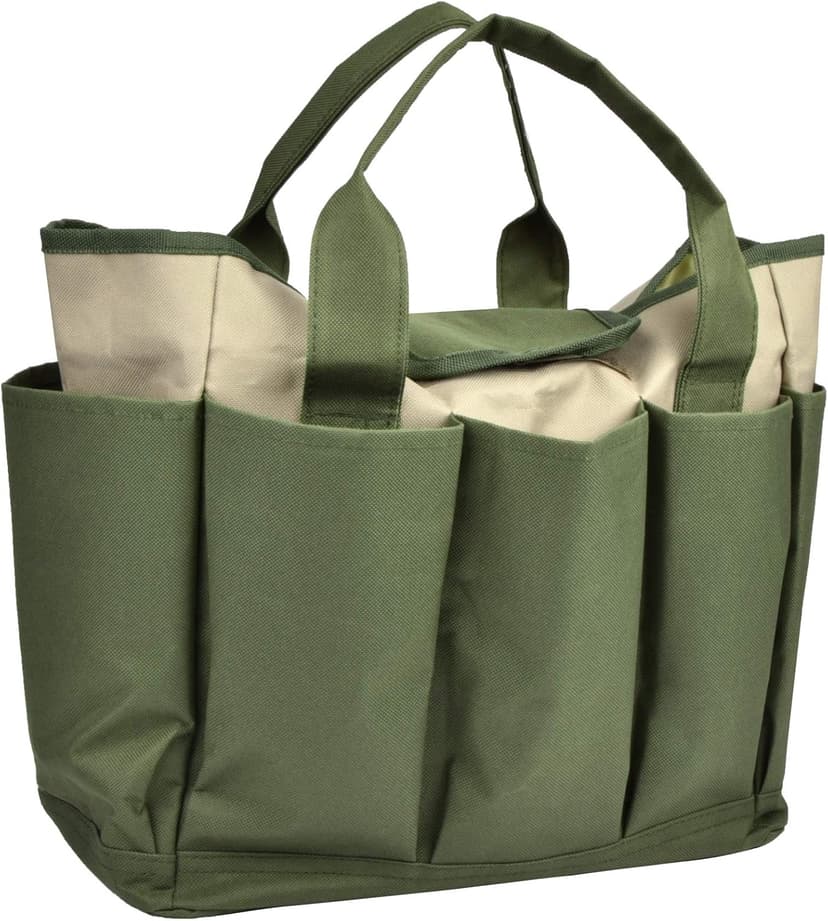 Garden Tool Bag, Garden Tote Bag With 8 Pockets, Canvas Garden Tool Storage Bags, Heavy-duty Large Organizer Bag for Garden Tool Kit, Gardening Organizer for women Men Indoor and Outdoor Gardening