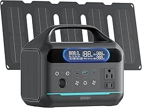 300W (Surge 600W) Solar Generator Portable Power Station LiFePO4 Battery, 204.8Wh(64000mAh) Portable Charger with Foldable 30W Solar Panel, AC&DC Outlets, for Camping Home Use RV Outdoor Adventure