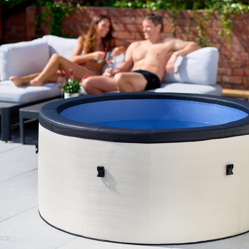 Tahoe Energy-Efficient Hot Tub Bundle | 4-Person Rigid Eco Foam Spa with Thermal Cover & Insulated Foam Mat | Charcoal Black