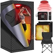 MIXC Upgraded Infrared Sauna Box for Relaxation,Detoxification,Dry steam Sauna Box for Home,Folding Chair,Multiple Layered Full Body Sauna Tent for Spa,Indoor,Outdoor,Gym
