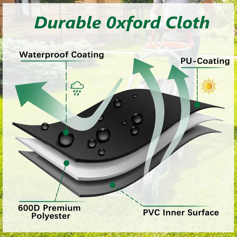 Himal Outdoors Zero-Turn Mower Protector, Heavy Duty 600D Polyester Oxford, UV Protection Universal Fit with Drawstring & Cover Storage Bag, Tractor Cover Up to 60" Decks