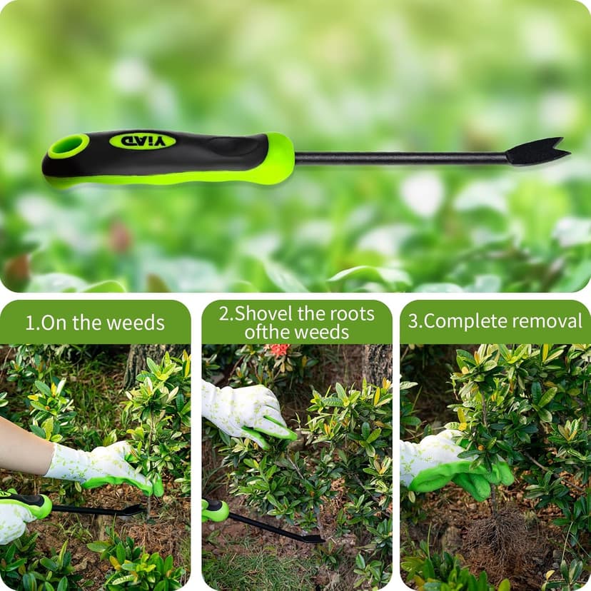 Dandelion Weed Puller Tool, Heavy Duty Weeding Tool with Ergonomic Handle Garden Weed Remover Tool for Planting, Flower and Vegetable Care in Lawn Garden Yard