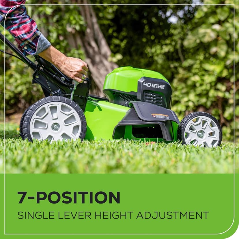 Greenworks 40V 21" Brushless Cordless (Smart Pace / Self-Propelled) Lawn Mower (75+ Compatible Tools), (2) 4.0Ah Batteries and Charger Included