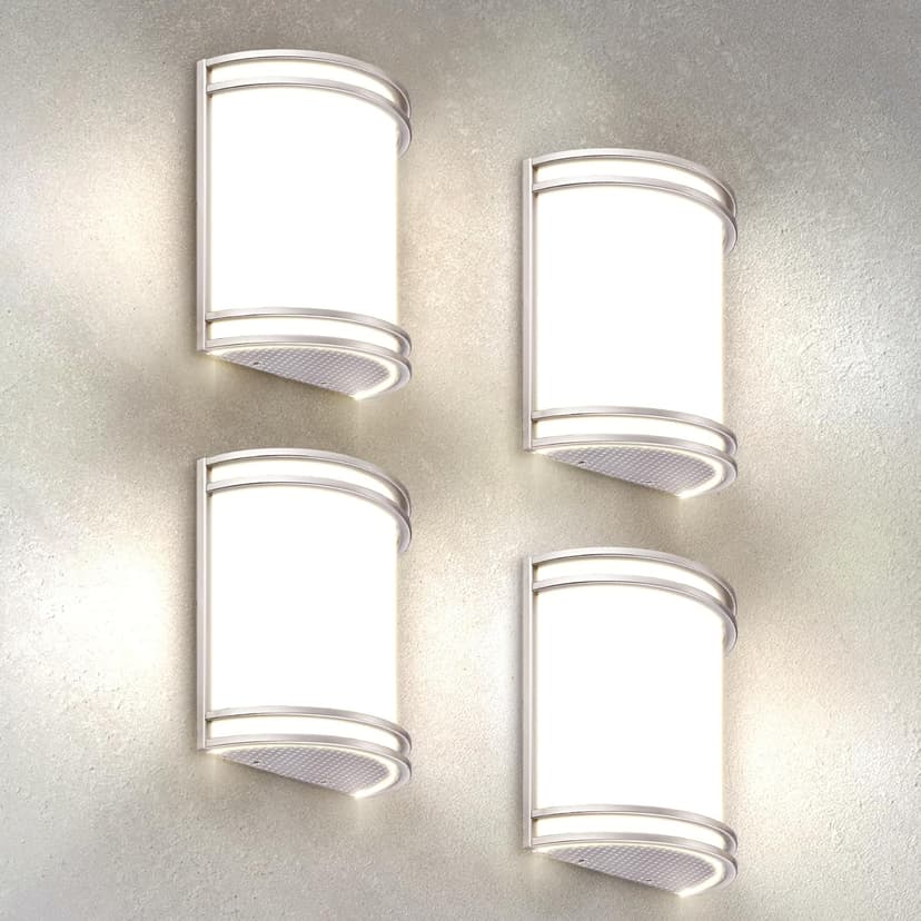 ASD LED Indoor Wall Mount Light Fixture - 10 Inch Modern Interior Brushed Nickel Wall Sconce Lighting - 3000K 4000K 5000K Adjustable - Half Cylinder Hallway Light Fixture - ETL & Energy Star 4 Pack