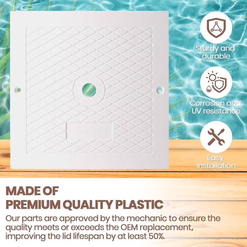 (2-Pack) The Exact 10'' Skimmer Lid Replacement | Compatible with Hayward SPX1082E, SP082, 1083, 1084,1085, and SP1086 | Made of Heavy-Duty Plastic and Fits Perfect Like A Glove