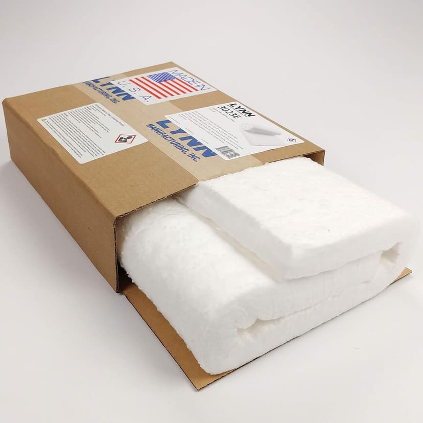 Lynn Manufacturing Ceramic Fiber Insulation, 1" Thick x 12" x 24", 2400F Fireproof Insulation Blanket, 3023E