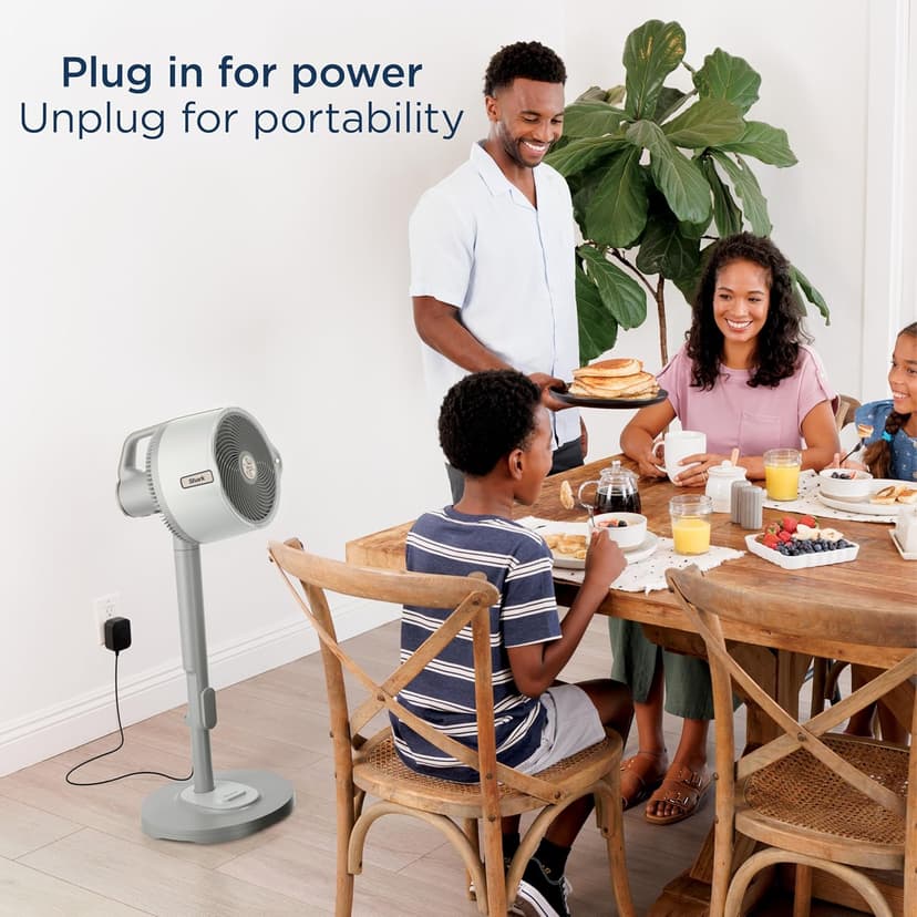 Shark FlexBreeze Pro Mist Fan — Indoor & Outdoor, Integrated Misting, Pedestal to Tabletop, Corded or Cordless, Up to 24-Hr Battery, Oscillating, White, FA302WH (2025 Release)