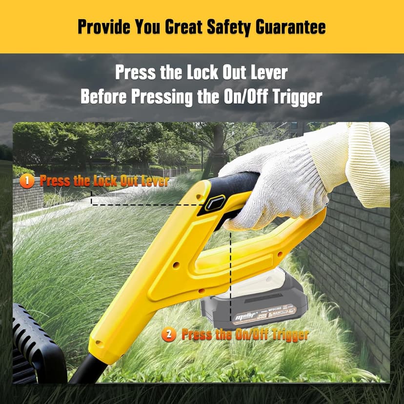 Cordless Edger Lawn Tool Compatible with Dewalt 20V Max Battery, Electric Battery-Powered Edger/Trencher (Tool ONLY) 9’’Blade, 3 Position Adjustable Depth for Landscaping, Driveways, Borders