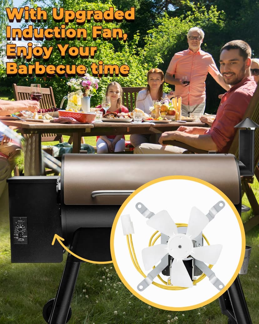 Upgraded Induction Fan Replacement for Traeger, Pit Boss, Camp Chef Wood Pellet Grills, Sam's Club/Z Grills Pellet Grills, Grill Replacement Parts, AC120V 60Hz