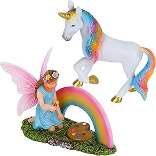 Mood Lab Fairy Garden - Unicorn Rainbow Set of 2 pcs - Miniature Figurines & Accessories Kit