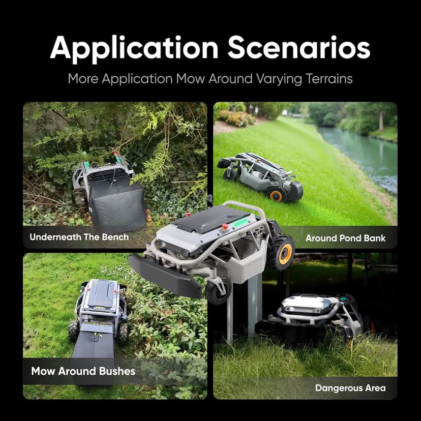 Remote Control Lawn Mower S1 2WD 56V18Ah, Robot Lawn Mower Multi-Functions with 1.8-4.6 Inch Cutting Height 21 Inch Real Blade, Robotic Lawn Mower for 45% Slope(24°) with Mowing 1.12 Acres