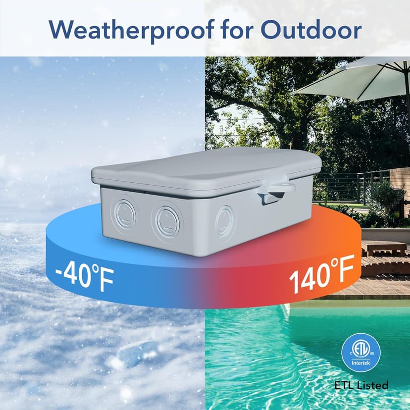 BN-LINK Pool Pump Timer, Outdoor Indoor Smart Wi-Fi Timer Box, 2HP 40A Max, 120, 240, 277 VAC, for Pool Pump, Water Heater, Fans, SPA, APP Remote Control, Compatible with Alexa, Google Assistant