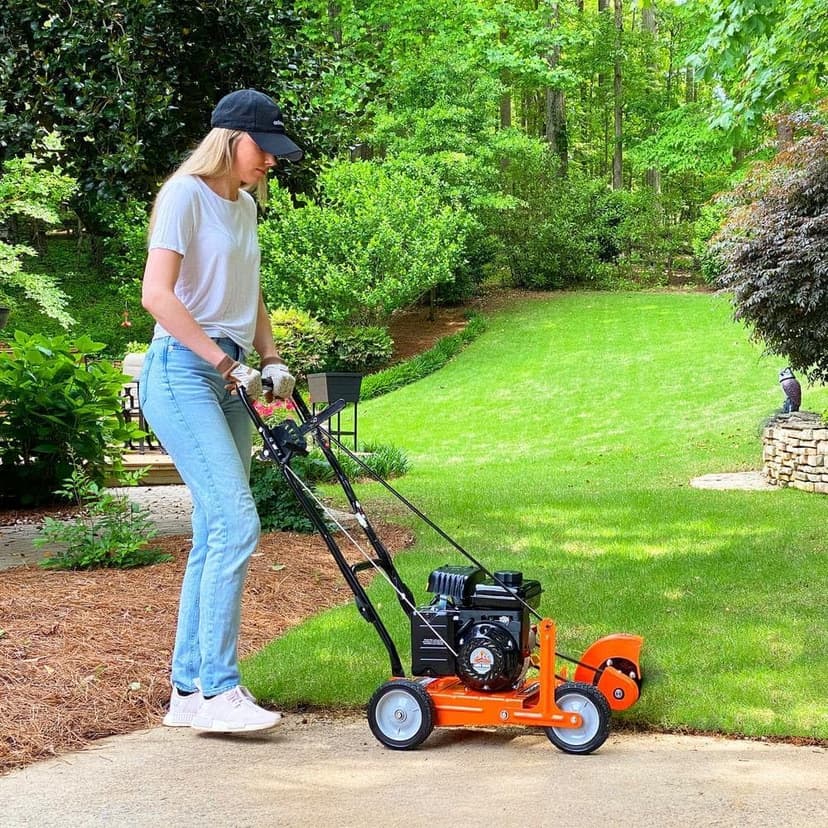 Yard Force YF7302 79cc 4-Cycle Gas Powered Edger with 9” Heavy-Duty Steel Blade, Adjustable Depth Lever and Folding Handle