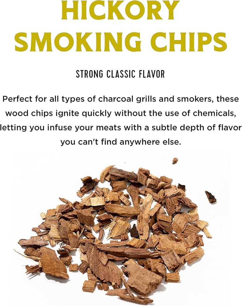 Fire & Flavor Premium All Natural Wood Chips for Smoker - Wood Chips for Smoking - Smoker Wood Chips - Smoker Accessories Gifts for Men and Women - Hickory - 2lbs
