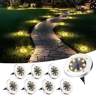 SOLPEX Solar Lights Outdoor Waterproof, 8 Pack Solar Ground Lights, Solar Garden Lights Landscape Lighting for Pathway Driveway Patio Backyard Walkway (Warm White)