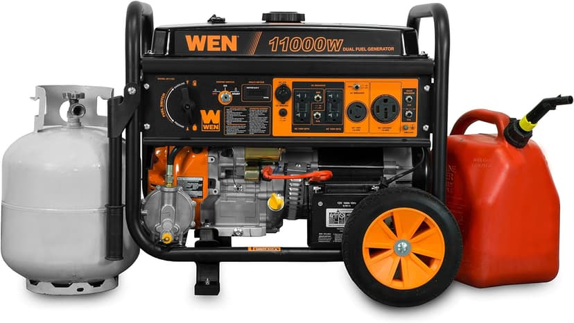 WEN 11,000-Watt 120V/240V Dual Fuel Portable Generator with Wheel Kit and Electric Start (DF1100T)