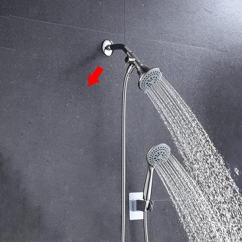 Little World Shower Arm Diverter Valve - 3 Way Shower Diverter Valve, G1/2 Solid Brass Fixed Spray System Diverter for Universal Hand Held Showerhead (Brushed Nickel)