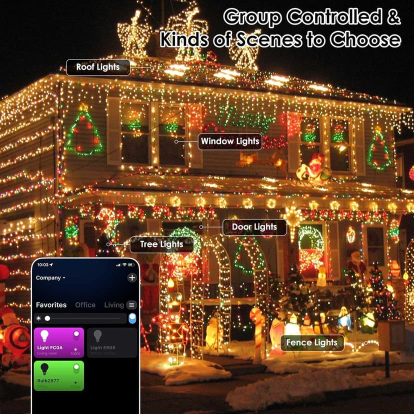 Red White and Blue String Lights, Color Changing Smart RGB Christmas Lights with Remote & App Control & Timer, Music Sync Multiple Modes 66ft 200 LED Twinkle Light Indoor Outdoor for 4th of July Decor