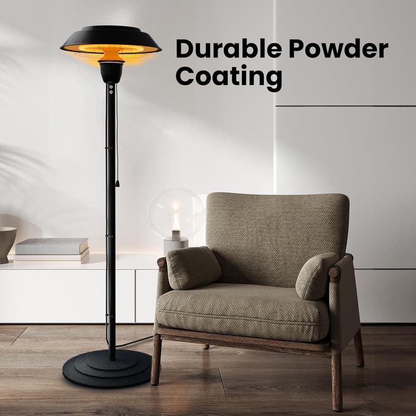 Indoor & Outdoor 1500W Electric Infrared Patio Heater, Waterproof & Tip-Over Protection, Perfect for Garden, Balcony