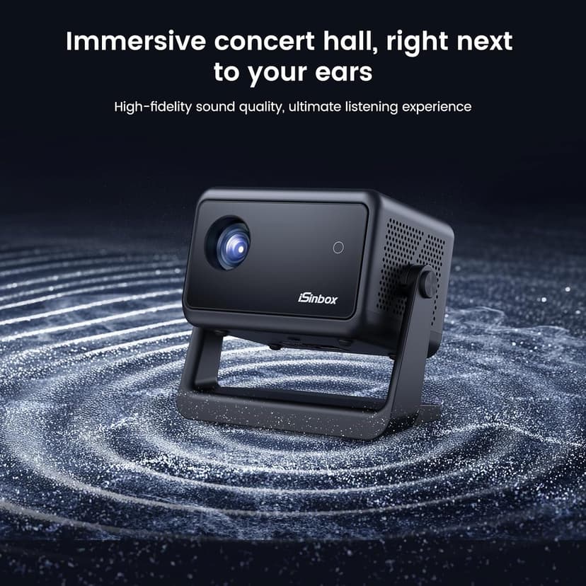 [Electric Focus] Mini Projector with WiFi and Bluetooth,1080P Portable Projector, iSinbox Outdoor Movie Projector for Bedroom/ Phone/ Laptop 200" Screen 15000LM Ceiling Projector Adjustable