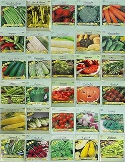 30 Packs of Deluxe Valley Greene Heirloom Vegetable Garden Seeds Non-GMO(Guaranteed 30 Different Varieties as Listed)