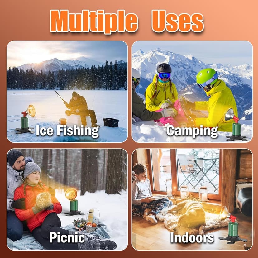 Buyplus Portable Propane Heater, 6200 BTU Portable Camping Heater Outdoor with Electric Ignition, Control Valve, Gas Cylinder Base for Tent, Fishing, Garage, 7“L x 7"W x 10"H